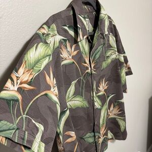 Jamaica Jaxx Men’s Tropical Hawaiian Shirt Floral Brown Size L